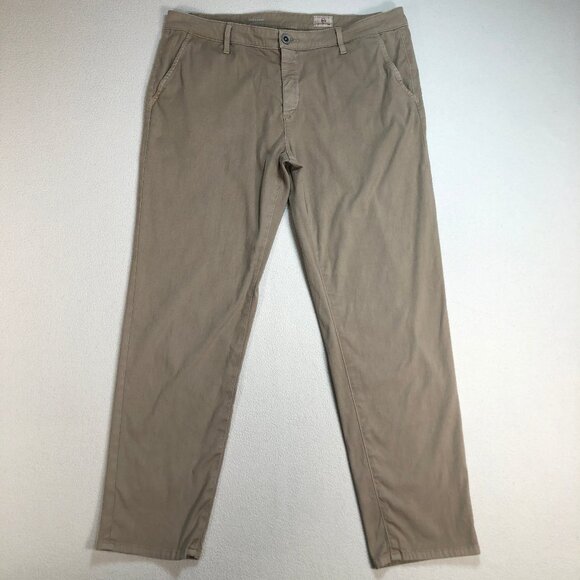 Adriano Goldschmied Pants Men's 34x28 Beige Caden Tailored Trouser Tapered 31R - Picture 1 of 16